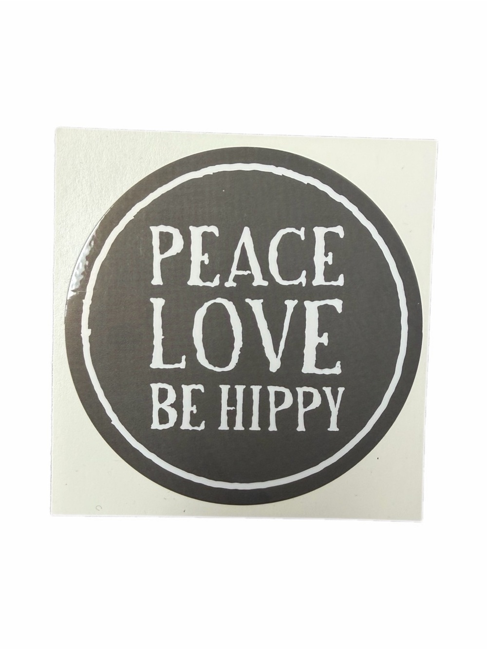 Black & White 'Peace Love Be Hippy' Decorative sticker